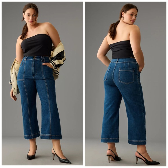 Anthropologie Denim - Pilcro Anthropologie Seamed High Rise Cropped Wide Leg Jeans Skipper